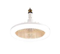 TRDEWR Ceiling Fan Lights 3 Speeds Silent Ceiling Fan with Lighting Lamp E27 Converter Base with Remote Control for Bedroom Home Good Light and Shadow Effects(Yellow no Control)