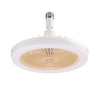 TRDEWR Ceiling Fan with Lighting Lamp E27 Converter Base with Remote Control for Bedroom Living Home Silent 3 Speeds Good Light and Shadow Effects(Yellow no Control)