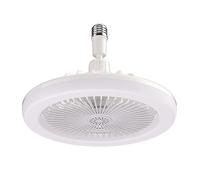 TRDEWR Ceiling Fan with Lighting Lamp E27 Converter Base with Remote Control for Bedroom Living Home Silent 3 Speeds Good Light and Shadow Effects(White no Control)