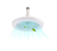 TRDEWR Ceiling Fan with Lighting Lamp E27 Converter Base with Remote Control for Bedroom Living Home Cooling Electric Fan Lamp Good Light and Shadow Effects(White-no Control)