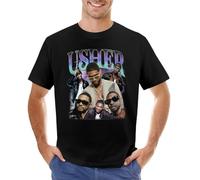 TRdUaNGS Usher Rap Retro T-Shirt Clothes Tops Plain Men's Cotton t-Shirt Black XXL