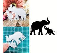 Trdxxx Mother Elephant and Baby Elephant Die Cuts for Card Making, Animal Cutting Dies, Metal Die Cutting Mold, Scrapbooking Dies, DIY Etched Embossing Stencil for Crafts