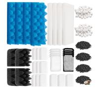 Trdzi 38 Pack Filter Media Kit for Fluval 306/307 Canister Filters - Aquarium Filter Kit, Including Bio Foam, Activated Carbon & Ceramic Rings Replacement