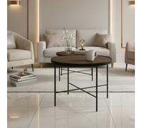 Tre 600 Elegant Coffee Table 60X60 Cm With Metal Legs Modern Durable Living Room Design American Walnut