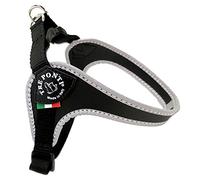 Tre Ponti Fibbia Small Dog Harness with Adjustable Belly Strap, 2 cm, Black