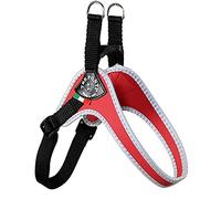 Tre Ponti Fibbia Small Dog Harness with Adjustable Belly Strap, 3 cm, Red