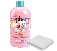 Treacle Moon Vanilla Raspberry Gelato Shower & Bath Gel 500ml with Soft Bath Washcloth