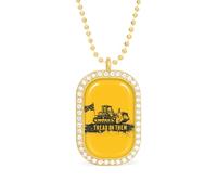 Tread On Them Killdozer Flag Funny Pendant Necklace for Women Personalized Fashion Jewelry Diamond Necklaces for Wedding Birthday Gold Silver