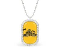 Tread On Them Killdozer Flag Funny Pendant Necklace for Women Personalized Fashion Jewelry Diamond Necklaces for Wedding Birthday Gold Silver