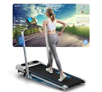 Treadmill, 5 in 1 Treadmills for Home Foldable with App Compatible, 12KM/H Under Desk Walking Pad with 9% Incline, 350 LB Weight Capacity, Magnetic Remote Control