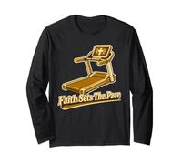 Treadmill Faith Sets The Pace Christian Runner Long Sleeve T-Shirt