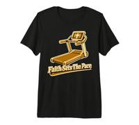 Treadmill Faith Sets The Pace Christian Runner Premium T-Shirt