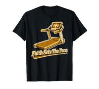 Treadmill Faith Sets The Pace Christian Runner Value Graphic T-Shirt