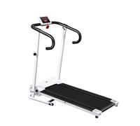 Treadmill Foldable White 100x34cm Running Mat 500W 10km/h LCD Safety Stopper Gym