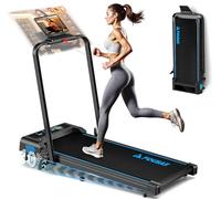 Treadmill, FOUSAE 5 in 1 Foldable Treadmills for Home with App Compatible, 12 Programes, Powerful 2.75 HP Brushless Motor Walking Pad with 10% Incline, Magnetic Remote Control Double Operation