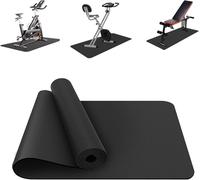 Treadmill Mat, Exercise Equipment Mat Heavy-Duty Protective Floor mat for Under Stationary Bike, Spin Bike, Fitness Equipment,120cm x 60cm,Black