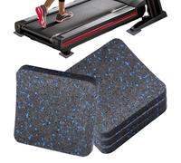 Treadmill Mat Hardwood Floors - Non Slip Rubber Pads 4cs Set | Noise Reduction Exercise Equipment Protection System, Shock Absorbing Anti Vibration Floor Covering Solution With Home Gym Weight Bench