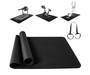 Treadmill Mat, Non-slip Walking Pad Mat, 60×120cm Heavy Duty Noise Reduction Floor Protector Mat for Under Exercise Bike, Rower, Elliptical, Fitness Equipment (Black, 60×120cm)