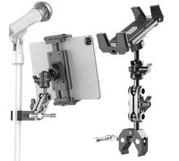 Treadmill Tablet Mount - Tablets Mount Clamp - Adjustable Phone Stand for Reading News Video Calling Home Gym Exercise Bike Stroller