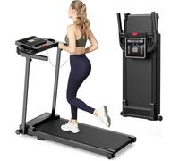 Treadmill Walking Pad Running Machine - Treadmills for Home Foldable Under Desk Treadmill with Handle Folding for Heavy People Foldaway Portable Compact Indoor Flat 10Km/h Electric Machines