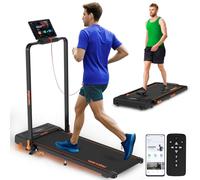 Treadmill with 10% Incline Foldable Under Desk Walking Pad with LED Display Remote Control Portable Workout Machine for Home/Office Exercise Support APP