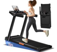 Treadmill with 15% Incline, 3-in-1 Portable Treadmills with Handle for Home and Office, Foldable Treadmills with 136 KG Weight Capacity, 3.0HP Quiet Walking Pad Treadmill, Three Touch Screen