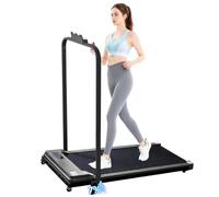 Treadmill with holder and Incline, 0.75 HP Quiet Motor & 7% Incline: 1-8 km/h speed with holder, ≤45 dB noise. Perfect for use at home or in the office without disturbing others. (Grey)