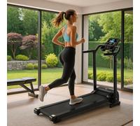Treadmill XEO HOME Treadmills for Home Foldable Folding Walking Running Electric Machines with Handle Portable FIXED Incline LED Display Bottle Pad & Mobile Holder Speed 01-12 Km/h 1.5Hp 100Kg W.CAP