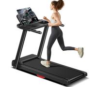 Treadmills for Home, 3.0HP Quiet Brushless Folding Walking Pad with Heart Rate Sensor, Dual Cushion System, 300lbs Weight Capacity, Holder for Cup & Phone