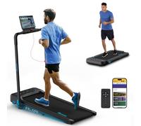 Treadmills with 10% Incline LED Display, 1-14 KM/H Under Desk Walking Pad with Foldable Handrail for Home/Office Workout Jogging Machine with Remote Control and App