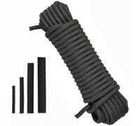 Treadstar Multi-Purpose Rope, 10 mm - 20 m Rope, Black Polypropylene Rope, Anchor Rope, Nylon Cord, Braided Line, Textile Rope, Black (Black, 10 mm - 20 m)