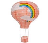 Treadwell 12inch Hot Air Balloon Paper Lantern Lampshade Ceiling Light Wedding, Pink Rainbow