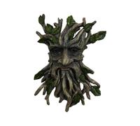 Treant Face Wall Plaque Large Garden, Greenman Decorative Gift Decor, Green Novelty Myth Sculpture, Man Gobli Forest