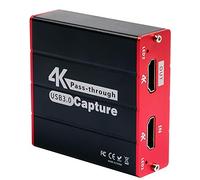 TreasLin HD Capture Card,1080P@60fps Video Game USB Capture Card Live Streaming for PS4 Switch Wii U DSLR Xbox on OBS,XSplit,Twitch,YouTube Support Windows,Mac,Zero Latency HD Loopout