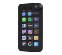 Treaslin N1 3-in-1 Stream Controller Deck,Professional Macro Keypad with 15 Animated LCD Keys,Knob&Display,Doubles as Numpad&Calculator for Streaming&Productivity(Win10+/Mac14.0+)-Black