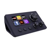 TreasLin VSD Stream Dock Stream Controller Deck with 6 Customizable LCD Macro Keys to Trigger Actions in OBS Twitch YouTube for Content Creators Streaming Gaming Compatible with PC & Mac N3 Black