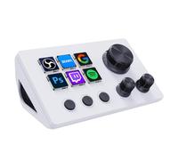 TreasLin VSD Stream Dock Stream Controller Deck with 6 Customizable LCD Macro Keys to Trigger Actions in OBS Twitch YouTube for Content Creators Streaming Gaming Compatible with PC & Mac N3 White