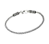 Treasure Bay 2mm Sterling Silver Bali Chain Bracelet, Handmade 925 Silver Loop Clasp Bracelet for Women, Men & Girls, Available in 19cm, 21cm or 23cm (23Cm)