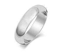 Treasure Bay 5/6/7/8mm Band Plain Silver Ring, Court Shape High Polished Sterling Silver Wedding Engagement Ring for Men Women (6MM, T)