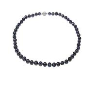 Treasure Bay 7-8mm Natural Freshwater Pearl Necklace For Women and men | Black Pearl Necklace (Black)