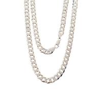 Treasure Bay 8mm Solid 925 Silver Curb Chain for Men Available in 46cm 48cm 50cm 52cm 55cm and 60cm Mens Silver Chain (60)