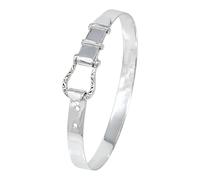 Treasure Bay 925 Sterling Silver Bangle Bracelet for Women and Girls | Handmade Elegant Clip-On Silver Cuff | Jewellery gift for her