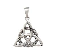 Treasure Bay 925 Sterling Silver Celtic Trinity Knot Pendant for Men and Women, Irish Triquetra Necklace, Handmade Norse Viking Jewellery, Pagan Wiccan Amulet, Gift for Him and Her
