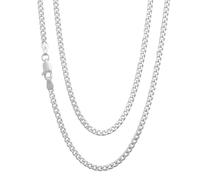 Treasure Bay 925 Sterling Silver Necklace Chain for Men Women - SOLID GENUINE Sterling Silver 3mm Width Diamond Cut Curb Chain Length: 16-24IN (50, Centimetres)