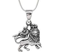 Treasure Bay Beautiful Scottish Lion With Scotland Flag St. Andrews Cross 925 Sterling Silver Pendant with Chain Necklace for Men and Women