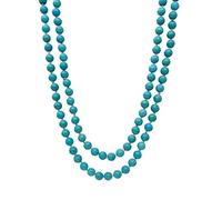 Treasure Bay Boho Chic 120cm Natural Gemstone Beaded Long Necklace for Women & Girls (Blue Turquoise)