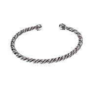 Treasure Bay Classic 925 Sterling Silver Torque Bangle Bracelet for Men and women
