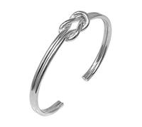 Treasure Bay Elegant and Classic Women's Silver Bangle Bracelet | Love Knot Bangle for women and girls