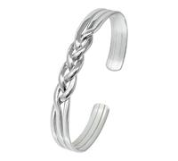 Treasure Bay Gorgeous Handcrafted 925 Sterling Silver Bangle Bracelet for Women Girls - 10mm Shiny Polished Plain Open Cuff