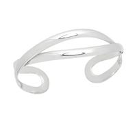 Treasure Bay Gorgeous Handcrafted 925 Sterling Silver Bangle Bracelet for Women Girls - Shiny Polished Plain Open Cuff
